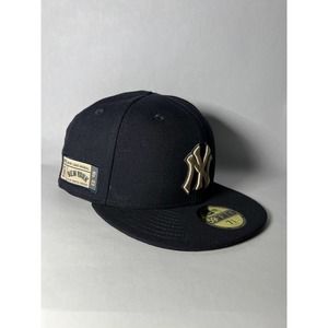 New Era Navy New York Yankees Sidepatch 59FIFTY Fitted Size 7 3/8 No Button